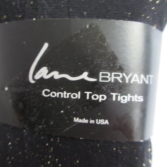 Lane Bryant Control Top Tights Black Metallic Size C/D, 1 Pair, Made in USA NEW - Picture 3 of 11